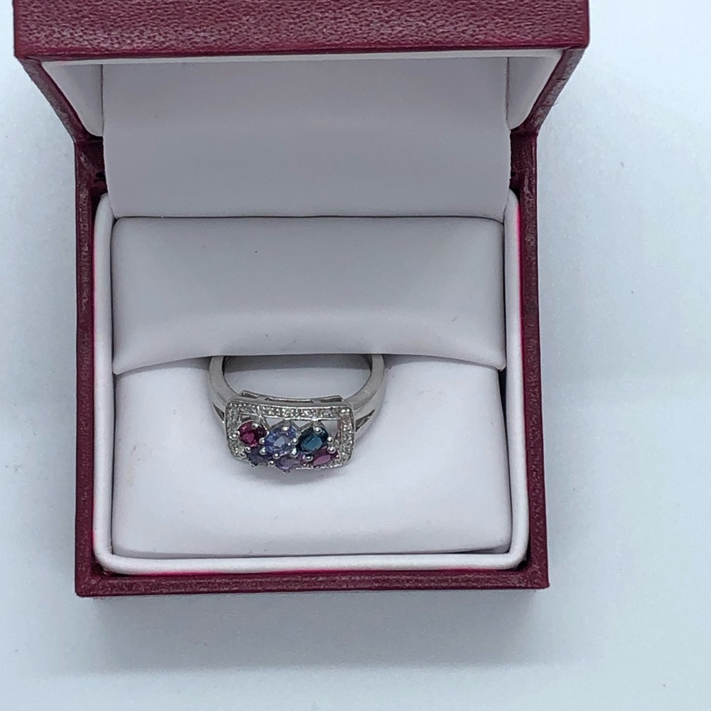 925 SAPPHIRE ENGAGEMENT RING Size - Picture 6 of 9